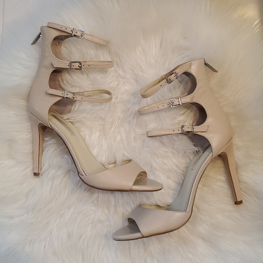 BCBGGeneration Nude Zip up High Heels 7 1/2